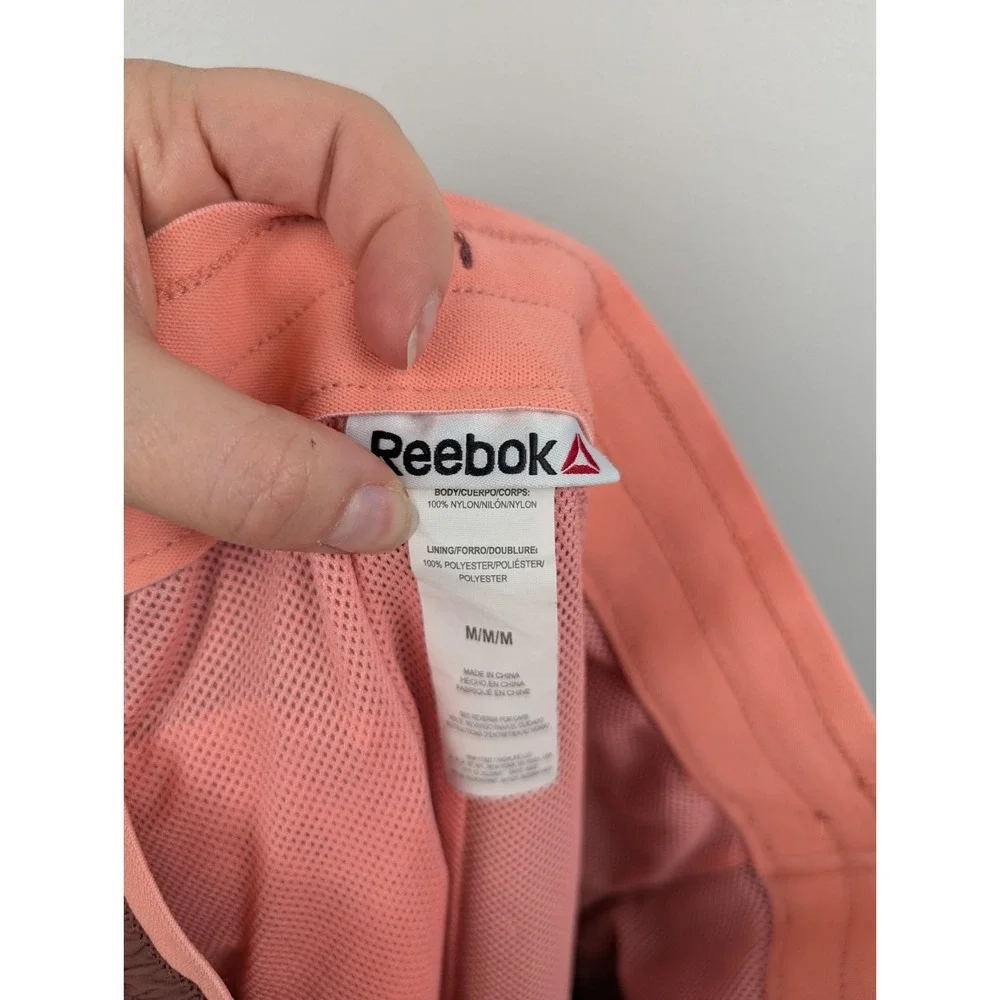 REEBOK Women's Maroon Pink Joggers M Elastic Ankle Pockets Drawstring Mesh Lined